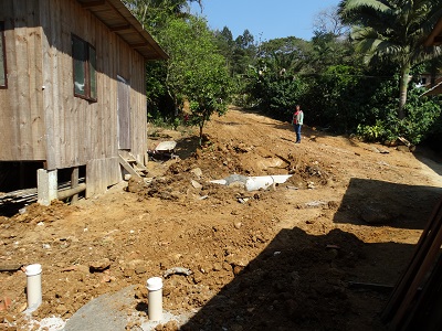Instalação das fossas septicas no Morro Boa Vista, Jaragua do Sul (SC)